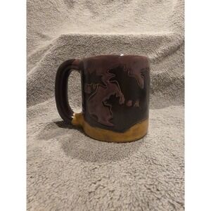 Handcrafted Pottery Signed Mara Ceramic Wolf Silhouette Mug Coffee Tea Cozy